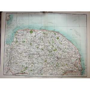  MAP 1891 NORWICH ENGLAND GREAT YARMOUTH LOWESTOFT
