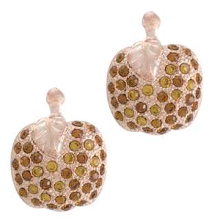Add this stunning pair of rose gold finish apple shaped earrings to 