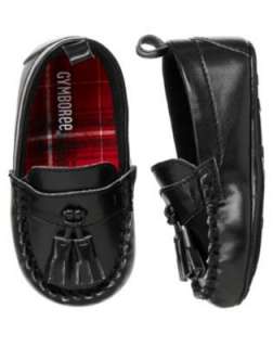 GYMBOREE Infant Boy Size 2 Black Dress Shoes Loafers Holiday 