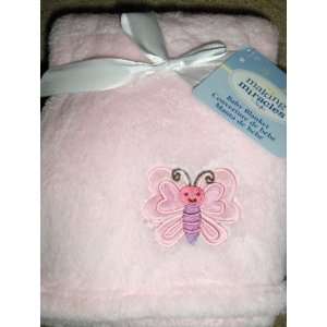    NoJo Making Miracles Pink Baby Blanket Butterfly Applique Baby