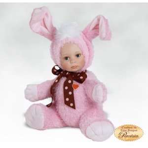  Plush Bunny, Hippity Hop, 10 Inch Easter Doll in Porcelain 