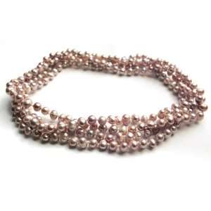  64 Freshwater Cultured Pink Blossom Pearl Strand Necklace 