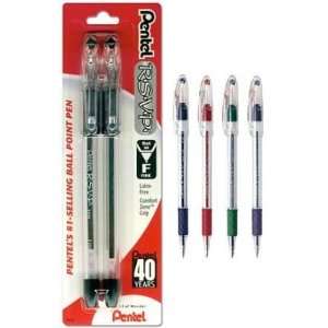  Pentel R.S.V.P. Ball Point Pen, Fine Line, Green Ink, 2 