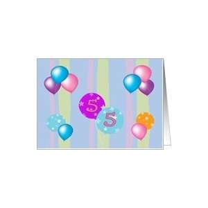 55th Birthday, colorful ballons & stripes Card Toys 