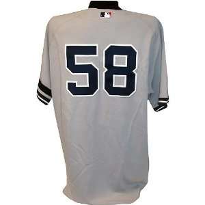  #58 2007 Yankees Game Issued Road Grey Jersey w Arm Band 