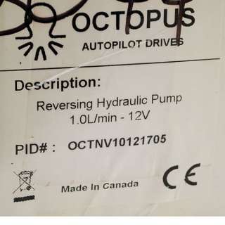 OCTOPUS OCTNV10121705 AUTOPILOT REVERSING HYDRAULIC BOAT PUMP  