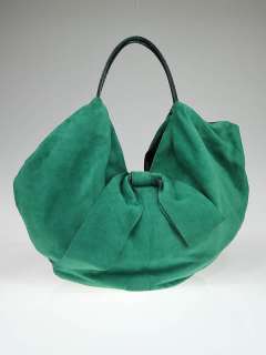 Valentino Garavani Green Suede Large 360 Bow Bag  