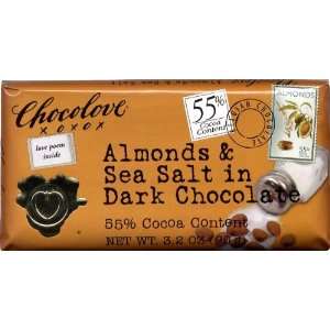  XOXOXO Almonds & Sea Salt in Dark Chocolate , 3.2oz, 12 