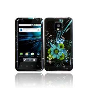  LG P999 T Mobile G2x Graphic Case   Teal Flower (Free 