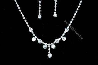 Bridal Swarovski Crystal Necklace Earrings set 1254  
