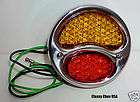 Motorcycle Deluxe Tail Light Assy Red/Amber LED L 6V POSITIVE GROUND 