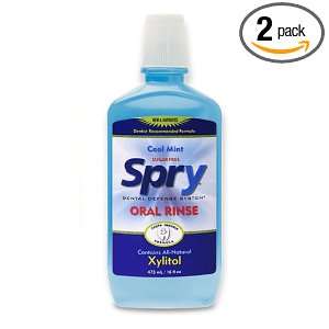  Xlear Spry Oral Rinse, Cool Mint, Sugar Free, (Pack of 2 