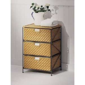  3 Drawer Chest   Wicker (Natural) (18.5 x 15 x 27 