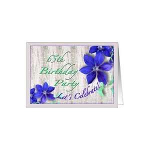  65th Birthday Party Invitation Purple Clematis Card Toys 