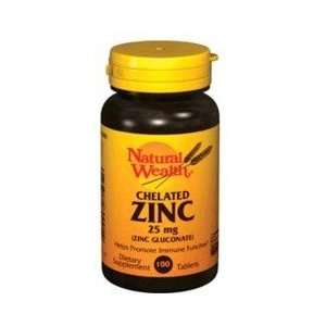  Natural Wealth Zinc Chelated Tablets 25 Mg 100 Health 