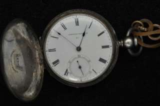 EARLY VINTAGE 14S AMERICAN WATCH CO. COIN SILVER H.C POCKETWATCH 