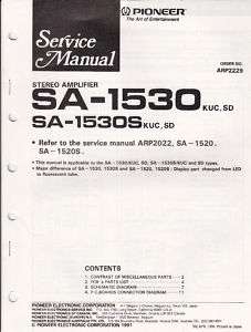 Original Pioneer SA 1530 S Amplifier Service Manual  
