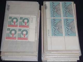 MINT NH Large US PLATE BLOCK Old Collection in glassine envelopes 