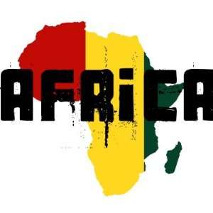   Reggae Map of Africa African Ragga Art Round Sticker 