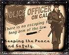 VINTAGE POLICE OFFICER sign COP officer office / MANCAVE wall decor 