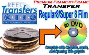 REEL TRANSFERS   8mm/Super 8 film to DVD (no projector)   PRICE PER 