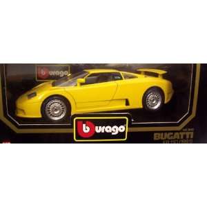  Burago 3045 1991 Bugatti EB 110   Yellow   Diecast   118 