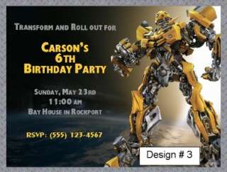 CUSTOM TRANSFORMERS INVITATIONS OR THANK YOUS  