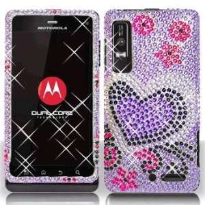  Motorola XT862 Droid 3 Full Diamond Purple Love Case Cover 