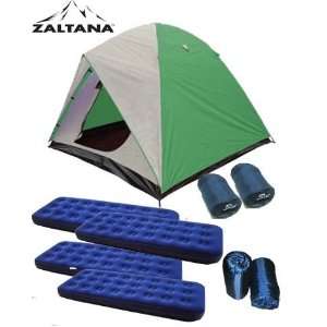  6 Person Tent, 4 of Single Size Air Mats, and 4 of 3lb 
