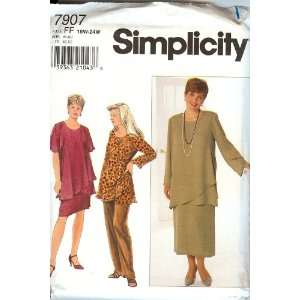 Simplicity 7907 Top, Skirt and Pants Size 18W 24W Arts 