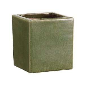  5.9hx5.5wx5.5l Square Ceramic Pot Green (Pack of 6 