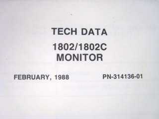 Commodore 1802 1802C Monitor TECH DATA MANUAL 1988  