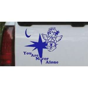 Blue 24in X 23.2in    You Are Never Alone Guardian Angel Christian Car 