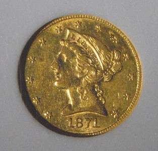 1871 CC $5 Gold Half Eagle *NEAR UNCIRCULATED**RARE*  