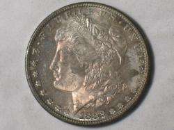 1882 S MORGAN DOLLAR   OLD US SILVER $ COIN   TONED TONING RED ORANGE 