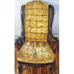   Yellow Chair, Original Painting, Home Decor Artwork