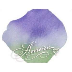  200 Silk Rose Petals Vogue Green and Lavender