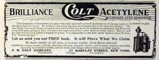 1903 Colt Acetylene Carbide feed generator AD  