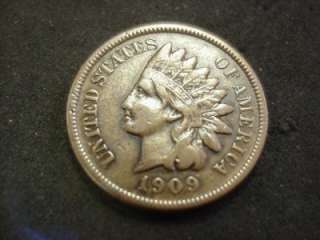 1909 S INDIAN HEAD CENT PENNY KEY DATE VERY FINE LOOK  