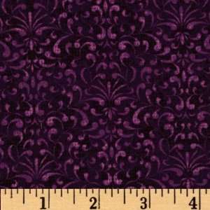  44 Wide Tapestry Flourish Purple Fabric By The Yard 