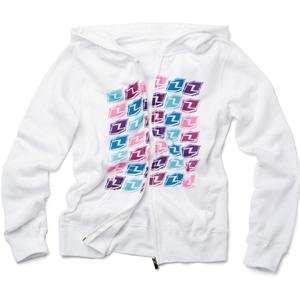  One Industries Womens All Day Zip Up Hoody   Medium/White Automotive