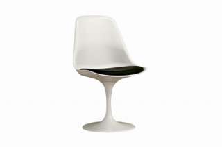 Eero Saarinen Tulip Arm Chair Black Cushion White Frame  