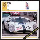 1965 1969 lola t70 british race car picture spec card  