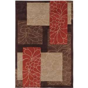   Brown Patchwork Contemporary 8 Round Rug (COS 8889)