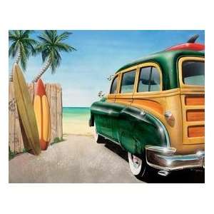  Beach Woody Car tin sign #1147 