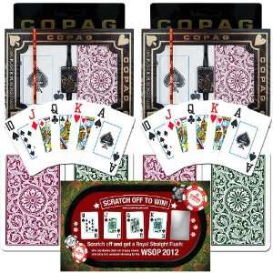   Sets of CopagT Playing Cards grn/bur +2012 WSOP Entry 