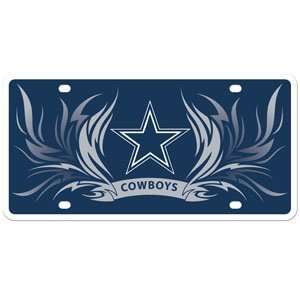 Dallas Cowboys Flame design Styrene License Plate. Officially Licensed 