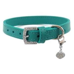 20 Jade Leather Glam Dog Collar By Furry