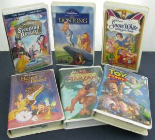 Lot 6 Disney Princess VHS Kids Movies Tapes Toy Story  