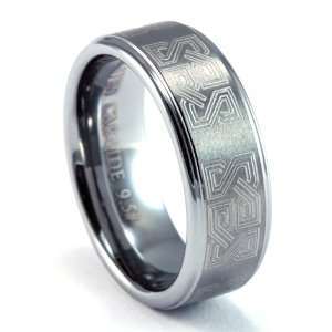 8mm Mens / Womans Tungsten Carbide Wedding Band / Ring with Classic 